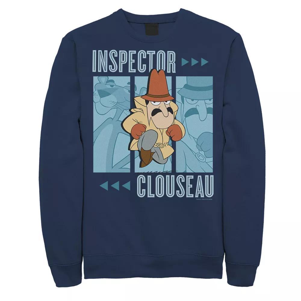 Men's Pink Panther Inspector Clouseau Trio Panels Graphic Fleece Pullover, Size: 3XL, Black Product Image