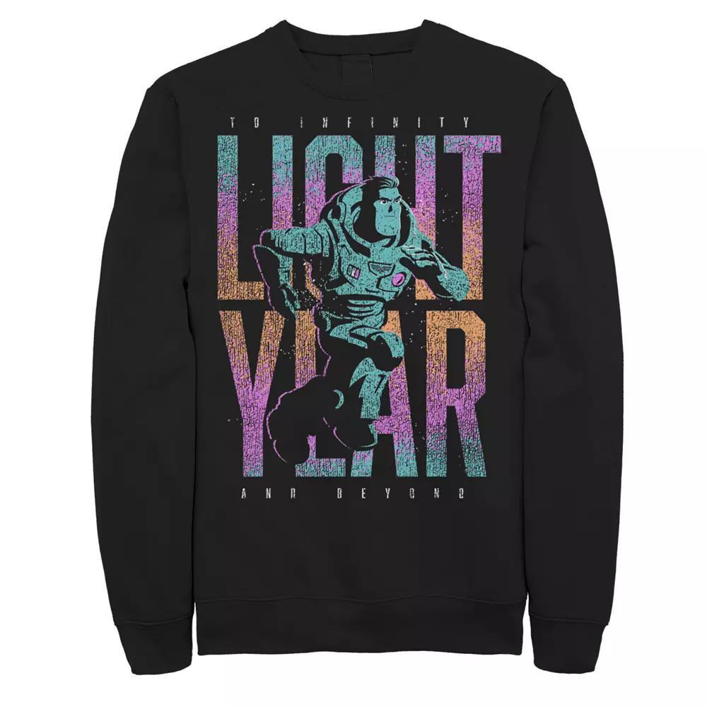 Disney / Pixar's Lightyear Men's To Infinity And Beyond Phrase Sweatshirt, Size: Medium, Black Product Image