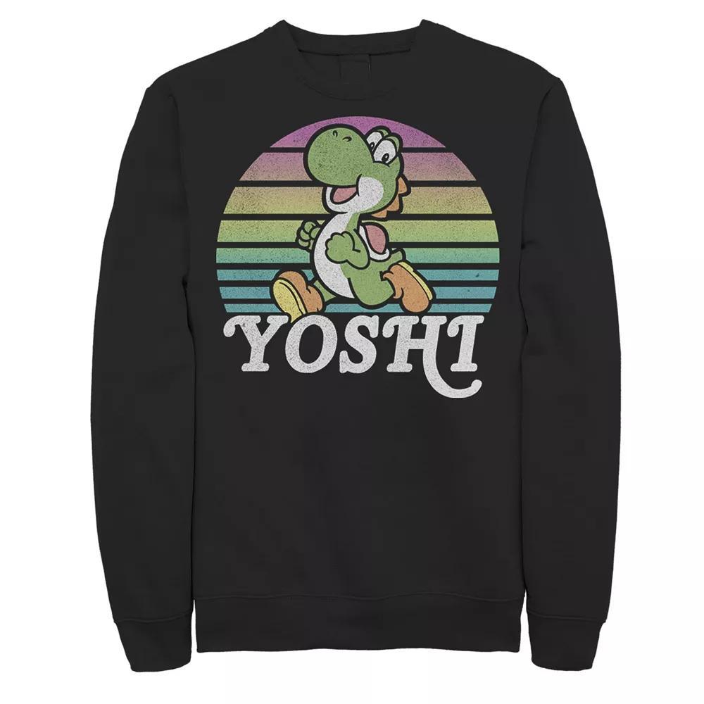 Big & Tall Nintendo Super Mario Bros Yoshi Running Fleece Sweatshirt, Men's, Size: 5XL, Black Product Image