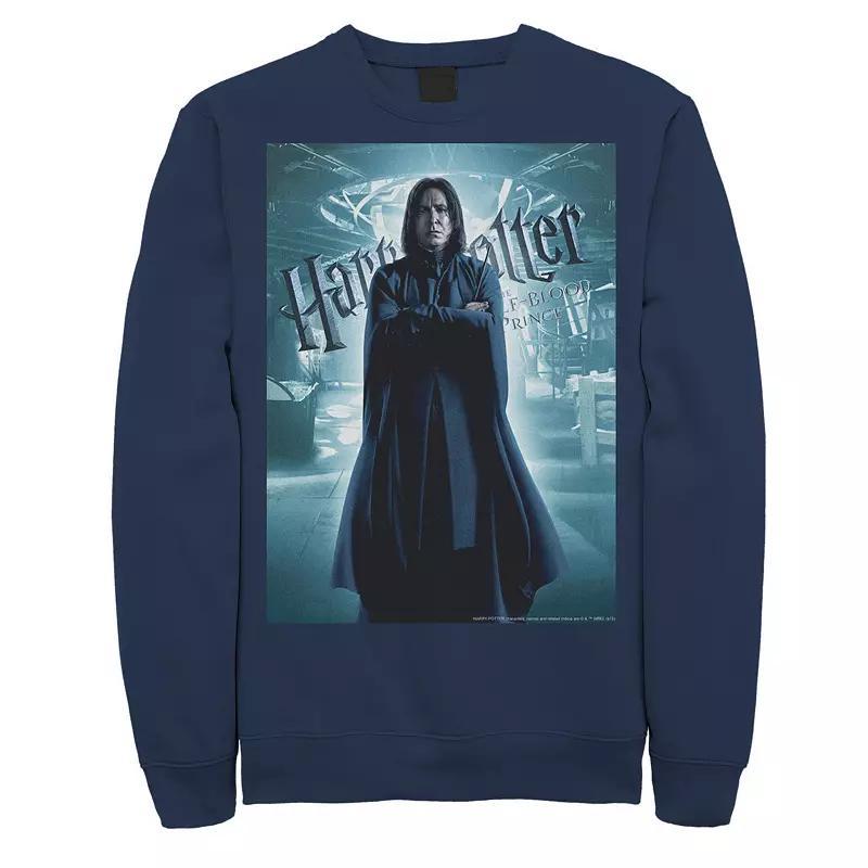 Men's Harry Potter Half-Blood Prince Snape Character Poster Fleece Graphic Pullover, Size: XL, Blue Product Image