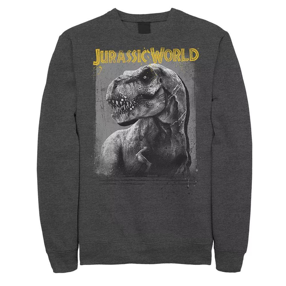 Men's Jurassic World T-Rex Profile Shading Sweatshirt, Size: Small, Grey Heather Product Image