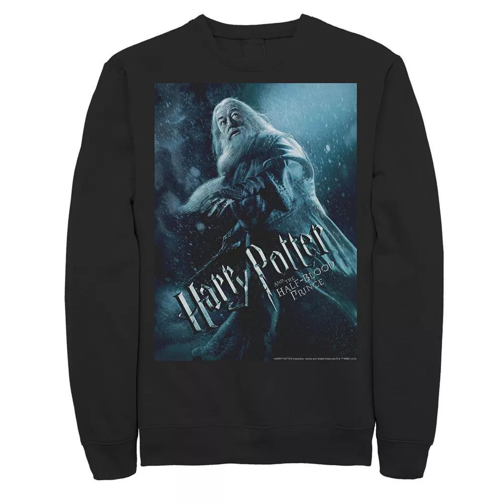 Men's Harry Potter Half-Blood Prince Dumbledore Poster Fleece Graphic Pullover, Size: Large, Black Product Image