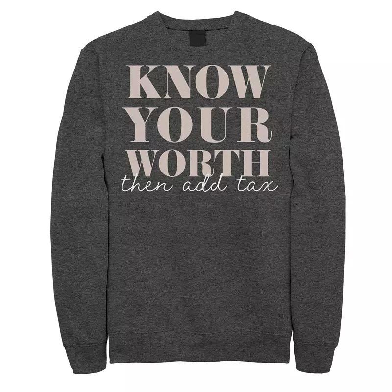 Men's Fifth Sun Know Your Worth Bold Sweatshirt, Size: Medium, Grey Heather Product Image