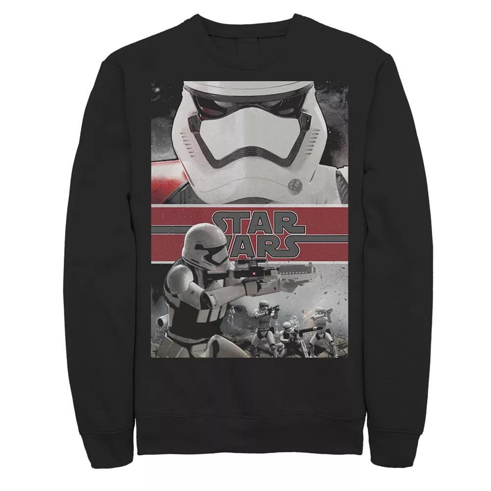 Men's Star Wars Stormtrooper Red Banner Collage Poster Sweatshirt, Size: Large, Black Product Image