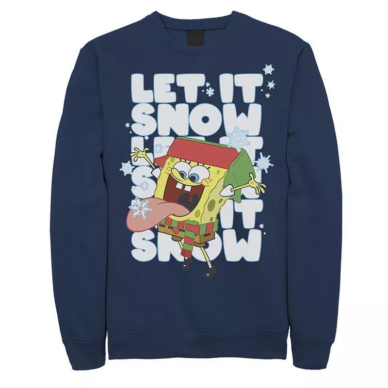 Men's Nickelodeon Spongebob Squarepants Let It Snow Let It Snow Let It Snow Graphic Fleece Pullover, Size: XXL, Grey Heather Product Image