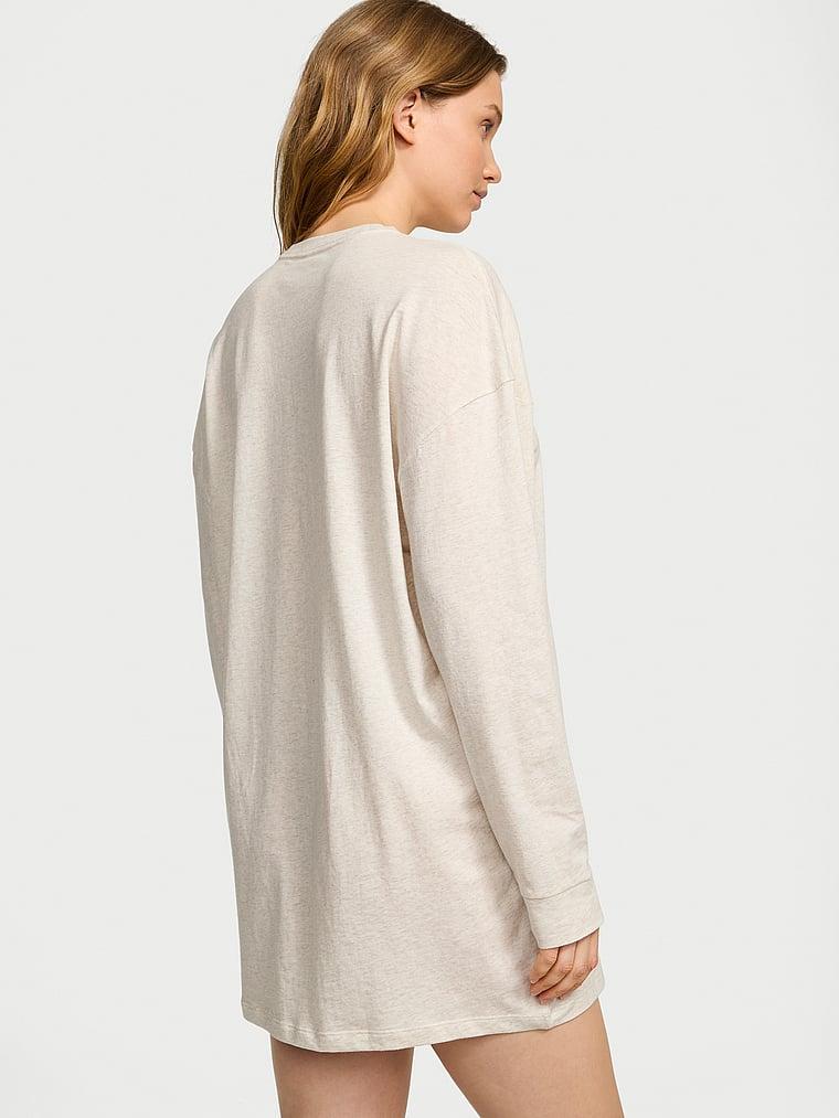 100% Cotton Long-Sleeve Sleep Tee Product Image