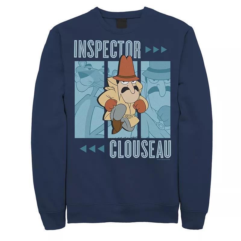 Men's Pink Panther Inspector Clouseau Trio Panels Graphic Fleece Pullover, Size: 3XL, Black Product Image