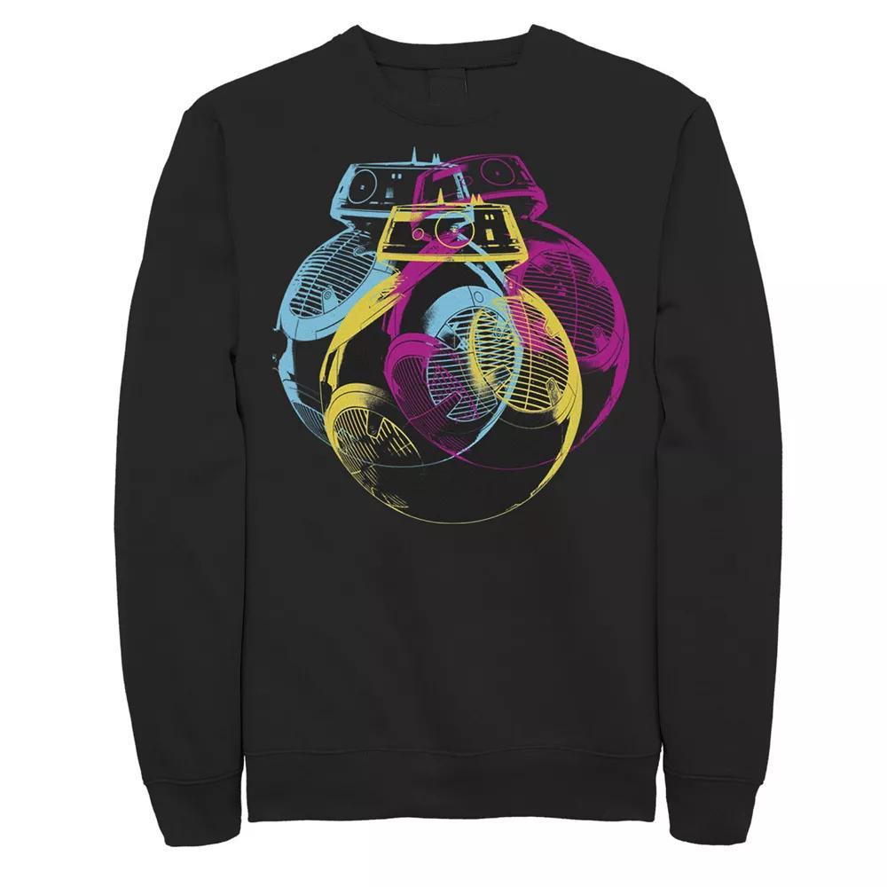 Men's Star Wars BB-9E Colorful Neon Portrait Sweatshirt, Size: XXL, Black Product Image