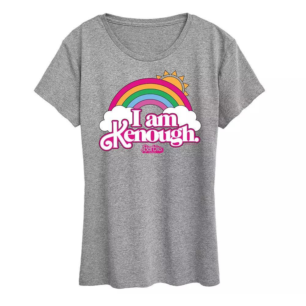 Womens Barbie The Movie Kenough Rainbow Graphic Tee, Girls Grey Royal Blue Product Image