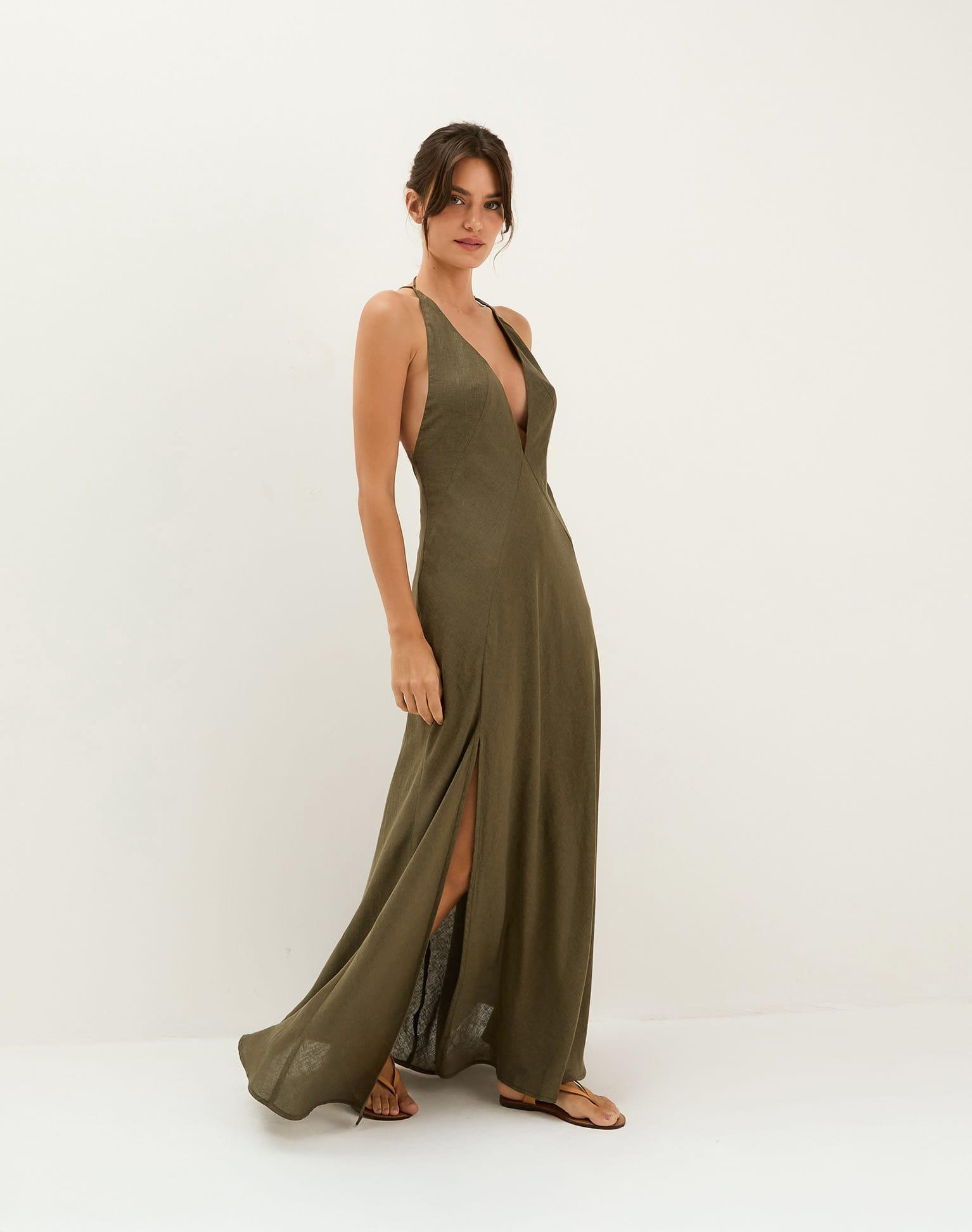 Marbella Long Dress - Evergreen Product Image
