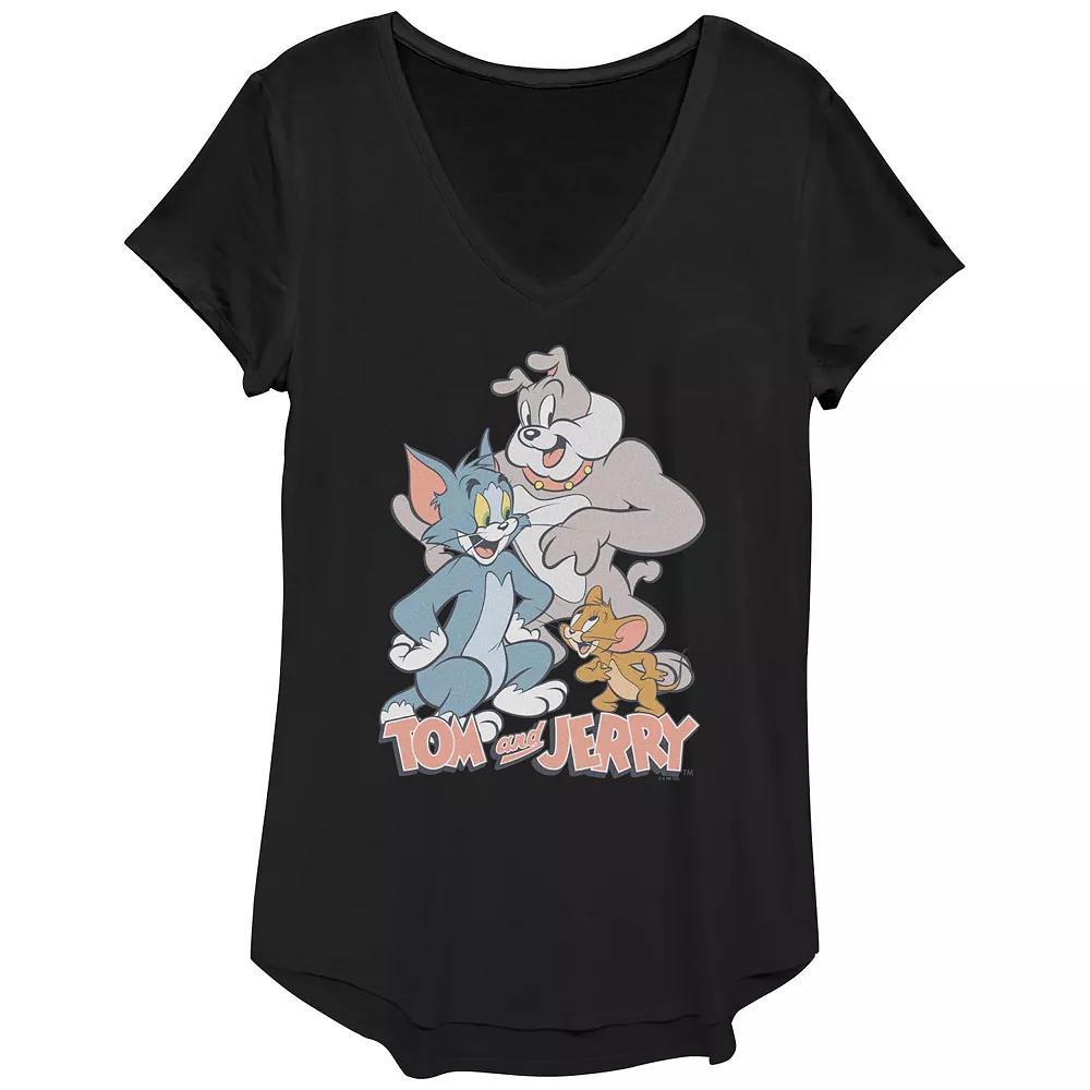 Women's Tom And Jerry Happy Pals Poster Graphic Tee, Size: XS, Black Product Image