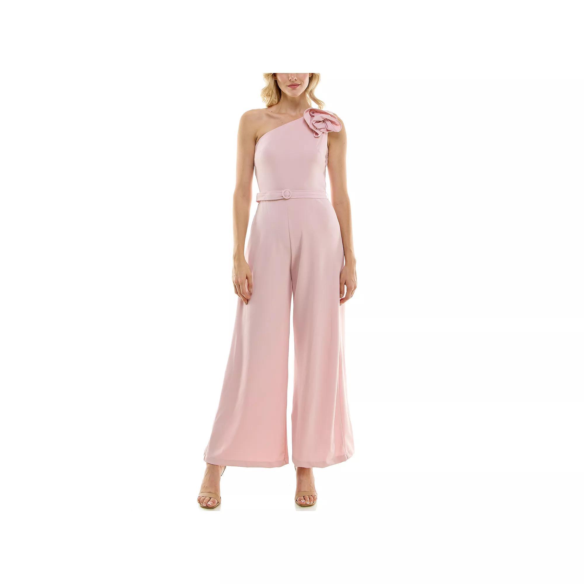 Women's Maison Tara One Shoulder Jumpsuit, Size: 14, Peony Product Image