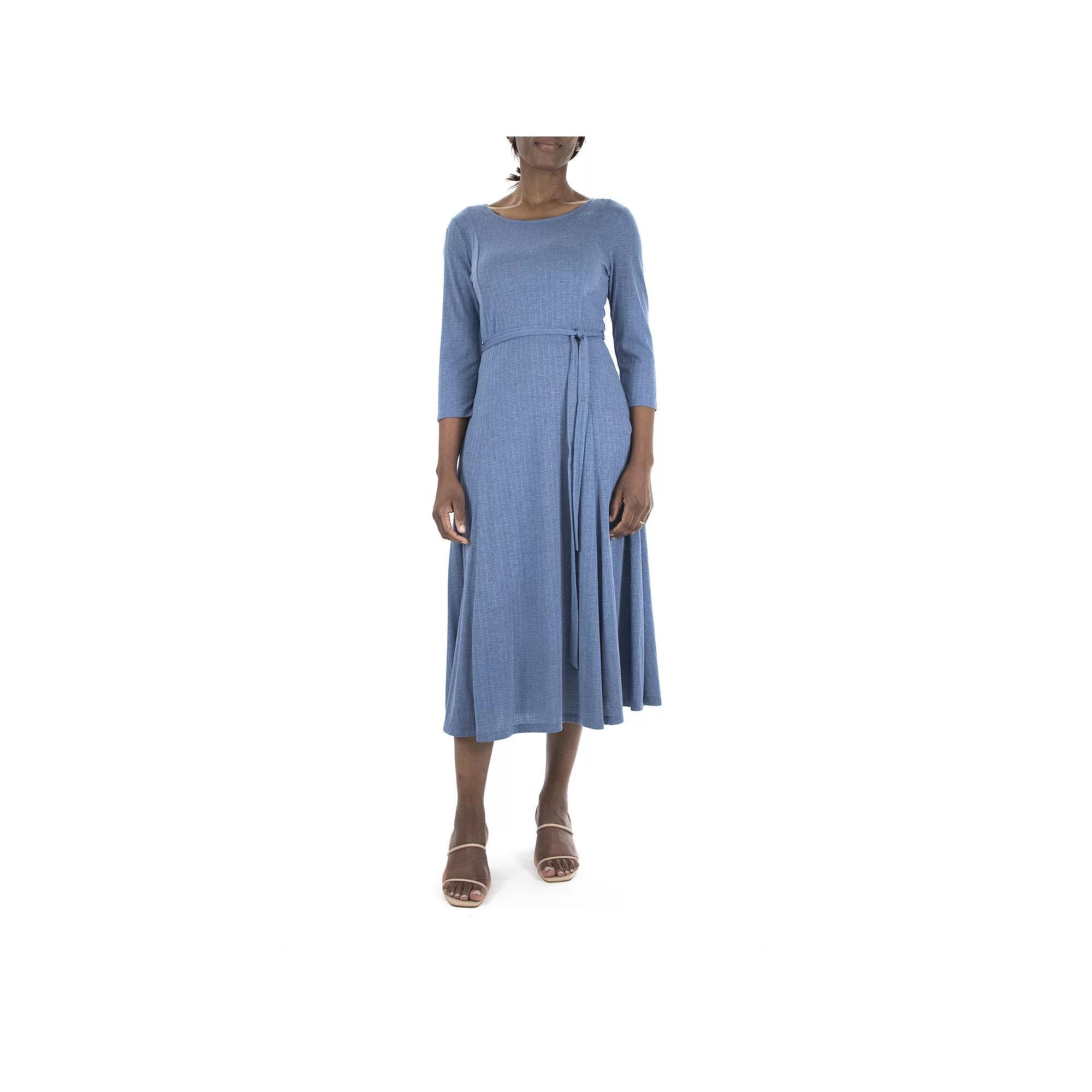 Women's Nina Leonard Sylvia Midi Dress, Size: Large, Yellow Product Image