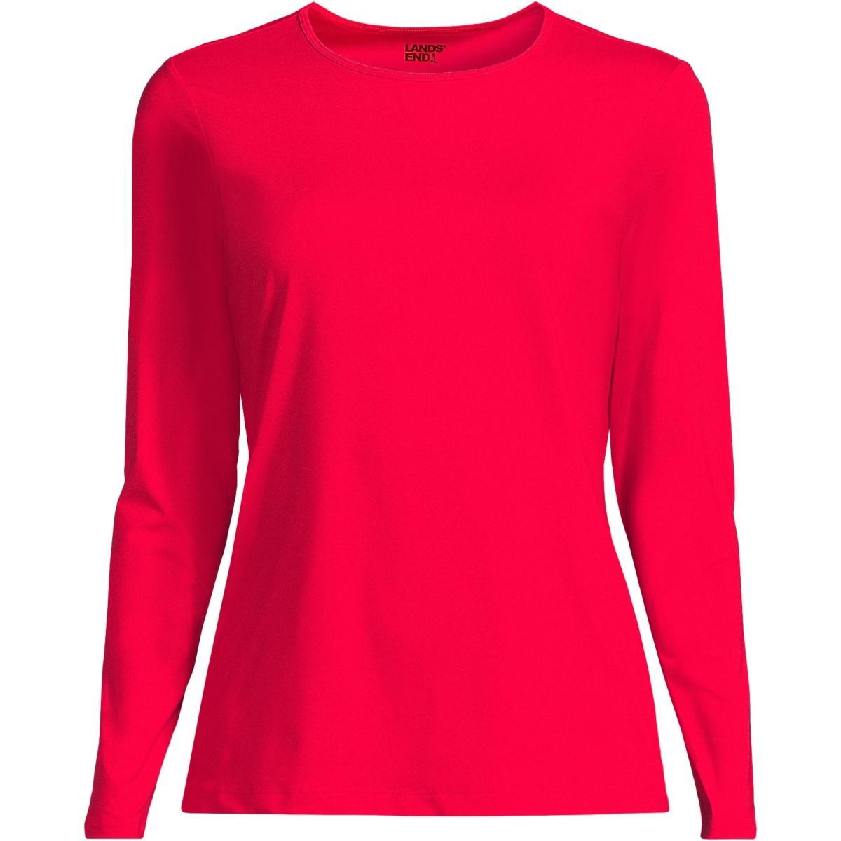 Plus Size Lands' End UPF 50 Long Sleeve Rash Guard, Women's, Size: 2XL, Blue Mini Stripe Product Image