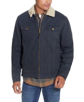 Weatherproof Vintage Mens Sherpa Lined Canvas Twill Trucker Jacket Product Image