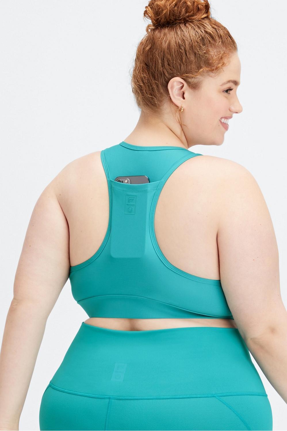 Fabletics Universal Tennis On-The-Go Sports Bra Womens green plus Size 4X Product Image