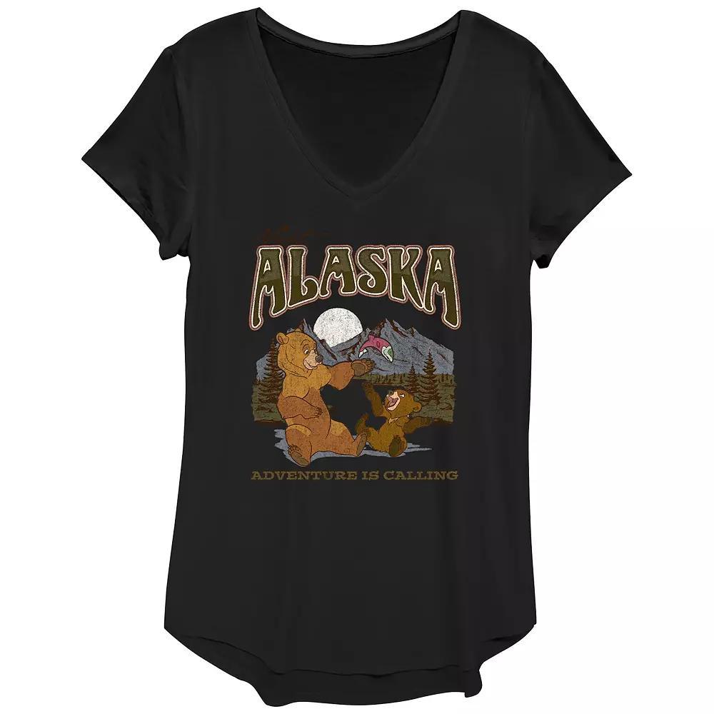 Women's Brother Bear Visit Alaska Graphic Tee, Girl's, Size: XS, Black Product Image