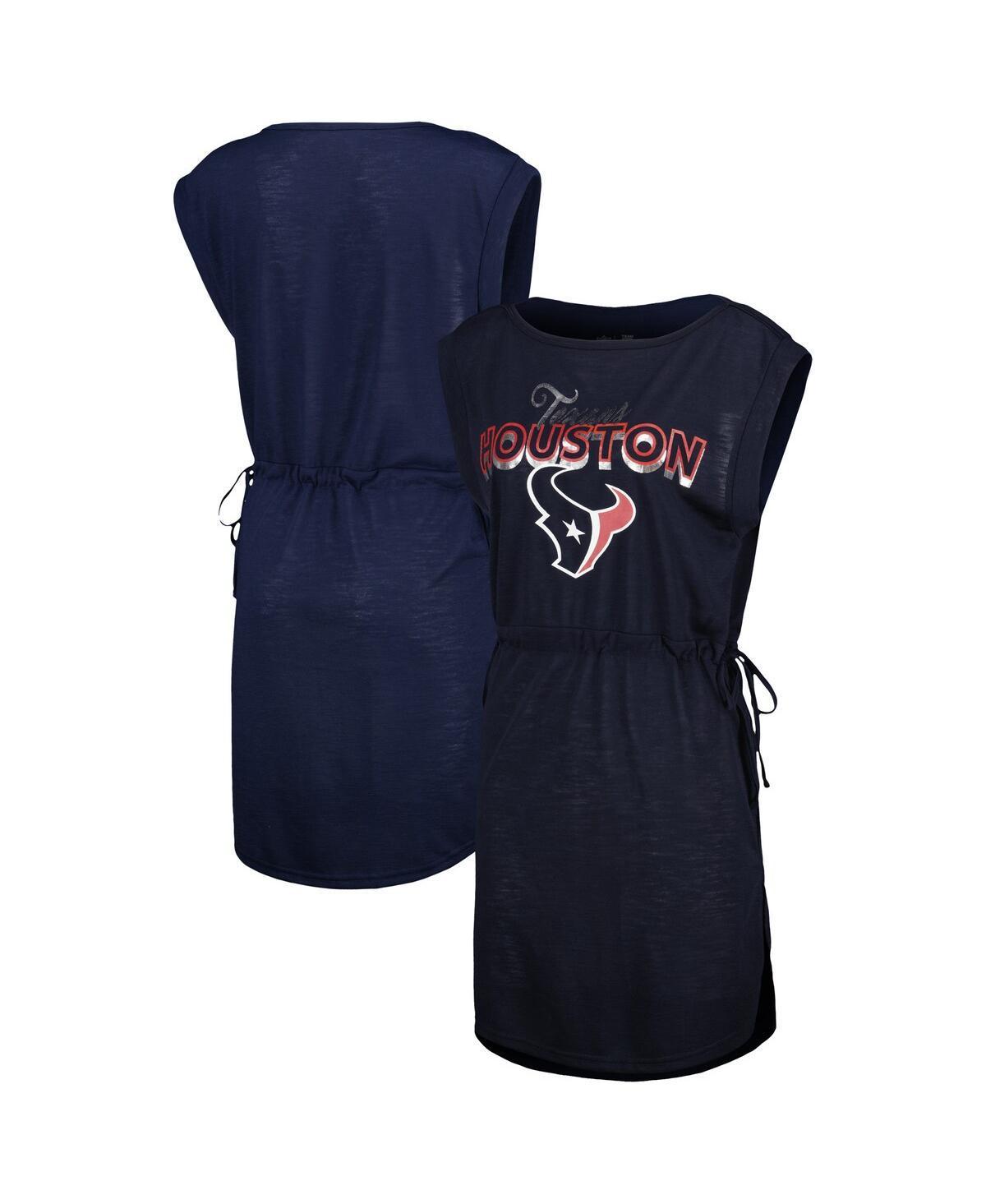 Women's G-III 4Her by Carl Banks Navy Houston Texans G.O.A.T. Swimsuit Cover-Up, Size: 2XL, Blue Product Image