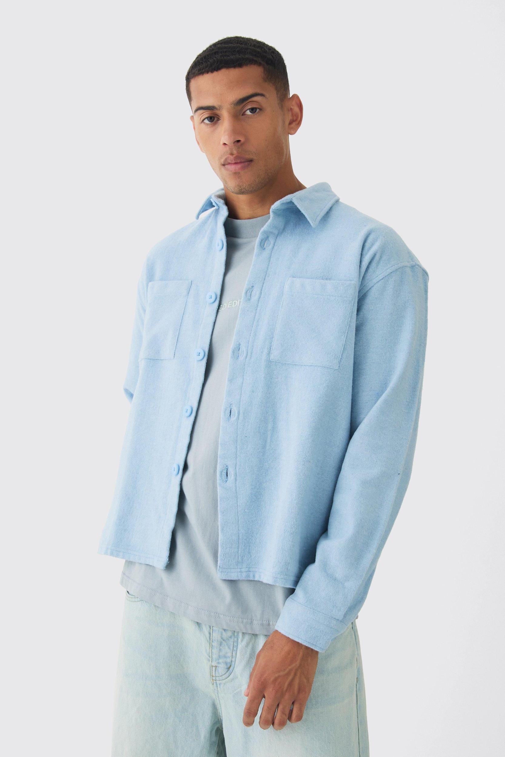 Oversized Brushed Shirt Jacket | boohooMAN USA Product Image