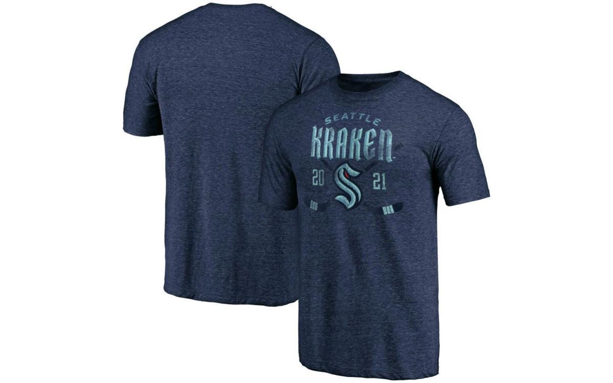 Men's Fanatics Branded Heather Gray Seattle Kraken Distressed Team Tri-Blend T-Shirt, Size: XL, Krk Grey Product Image