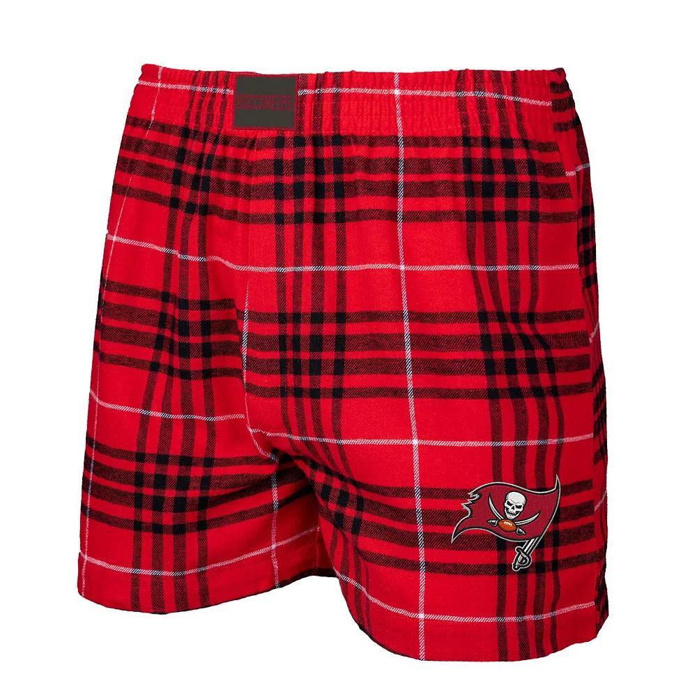 Men's Concepts Sport Red/Black Tampa Bay Buccaneers Concord Flannel Boxers, Size: 2XL Product Image