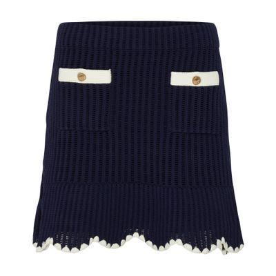 Crochet Trim Mini Skirt In Blue Product Image