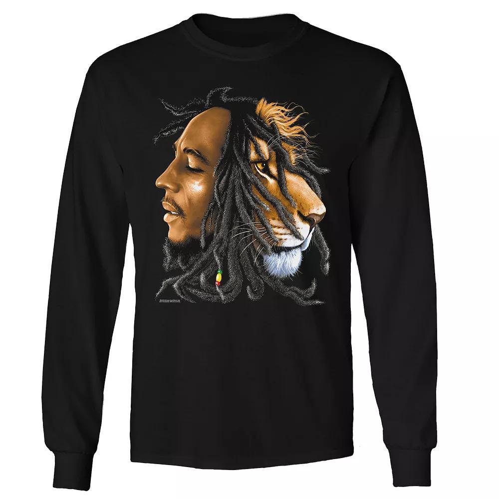 Men's Bob Marley Zion Profile Long Sleeve Tee, Size: XXL, Black Product Image