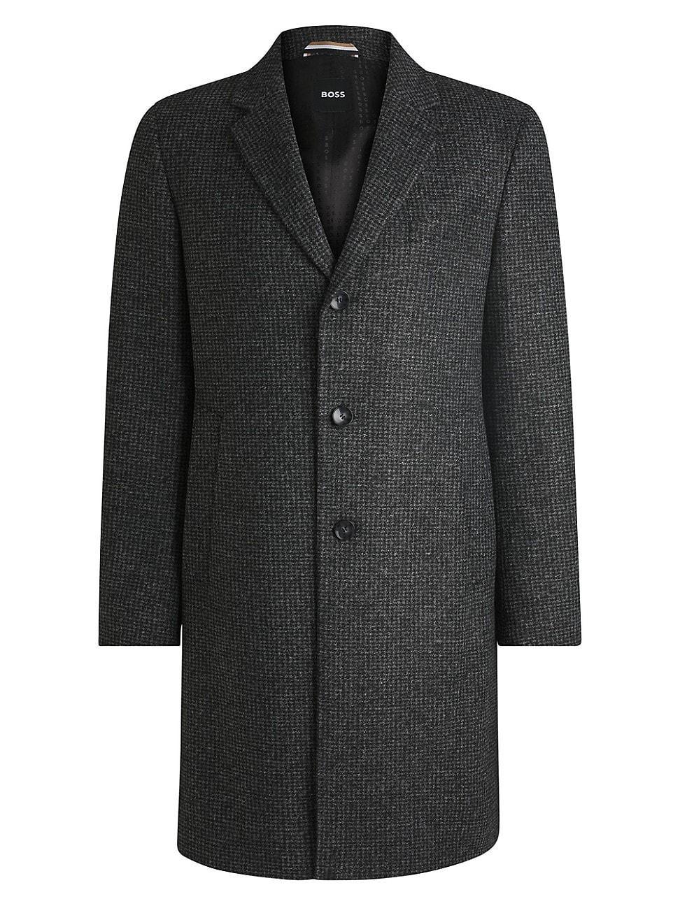 Mens Slim Fit Coat in Patterned Jersey Product Image