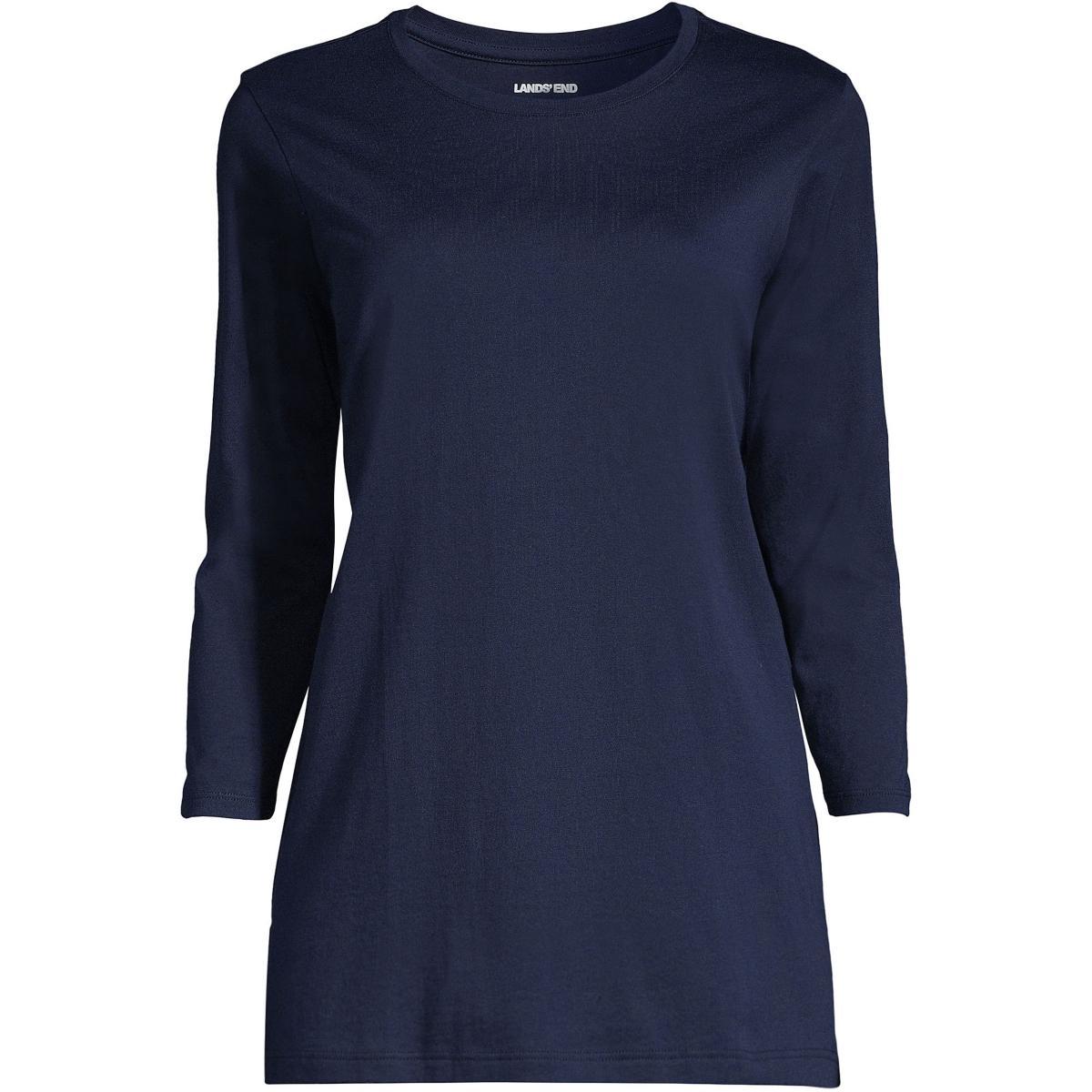 Women's Lands' End Supima Cotton Crewneck Tunic, Size: XL, Fresh Ivory Product Image