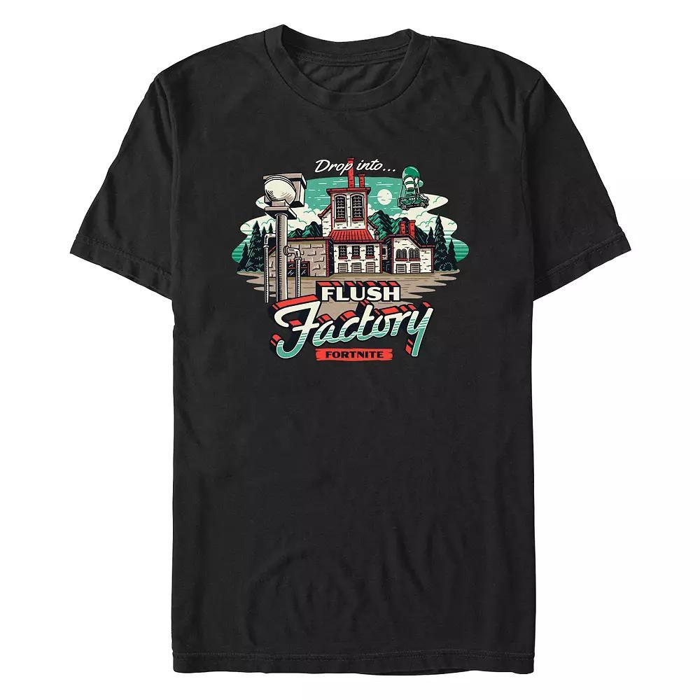 Men's Fortnite Drop Into Flush Factory Graphic Tee, Size: XL, Black Product Image