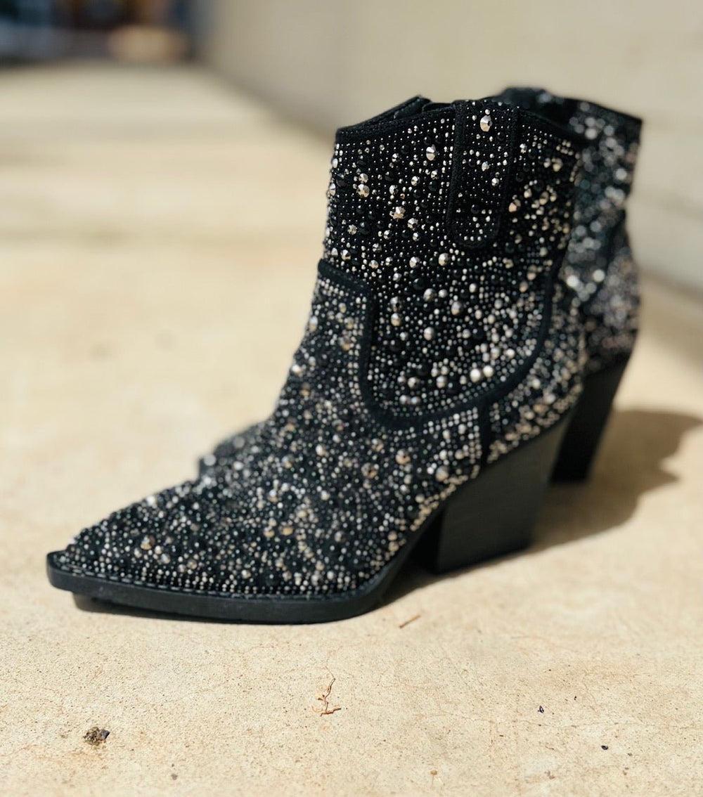 Pearl "Kady" White Rhinestone Booties* Product Image