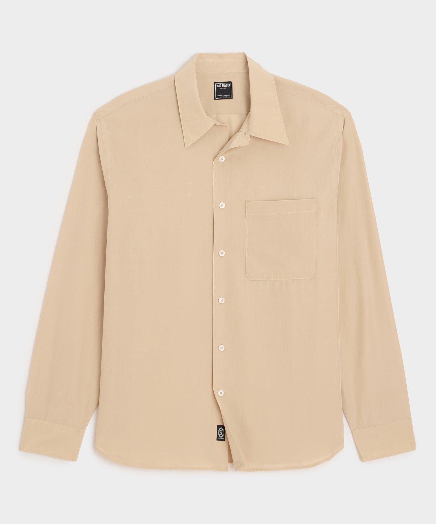 Relaxed Silk-Cotton Point Collar Shirt Product Image