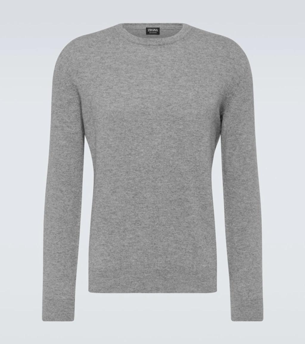 ZEGNA Foliage Melange Oasi Cashmere Crewneck Sweater In Grey Product Image