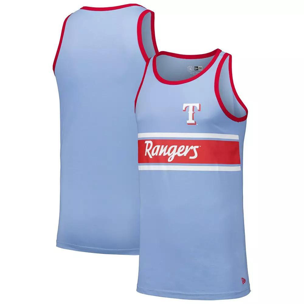 Men's New Era Light Blue Texas Rangers Jersey Ringer Tank Top, Size: 3XL Product Image