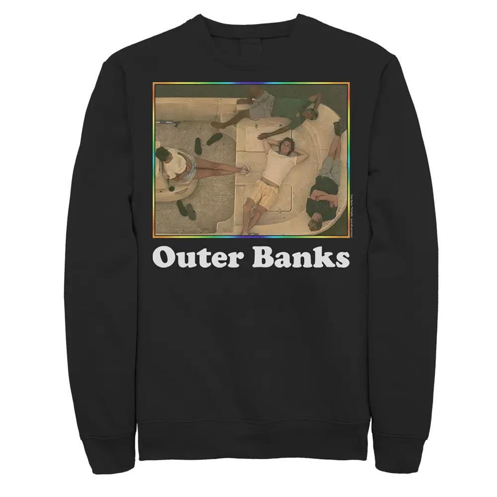 Men's Outer Banks Rainbow Group Shot Sweatshirt, Boy's, Size: Medium, Black Product Image