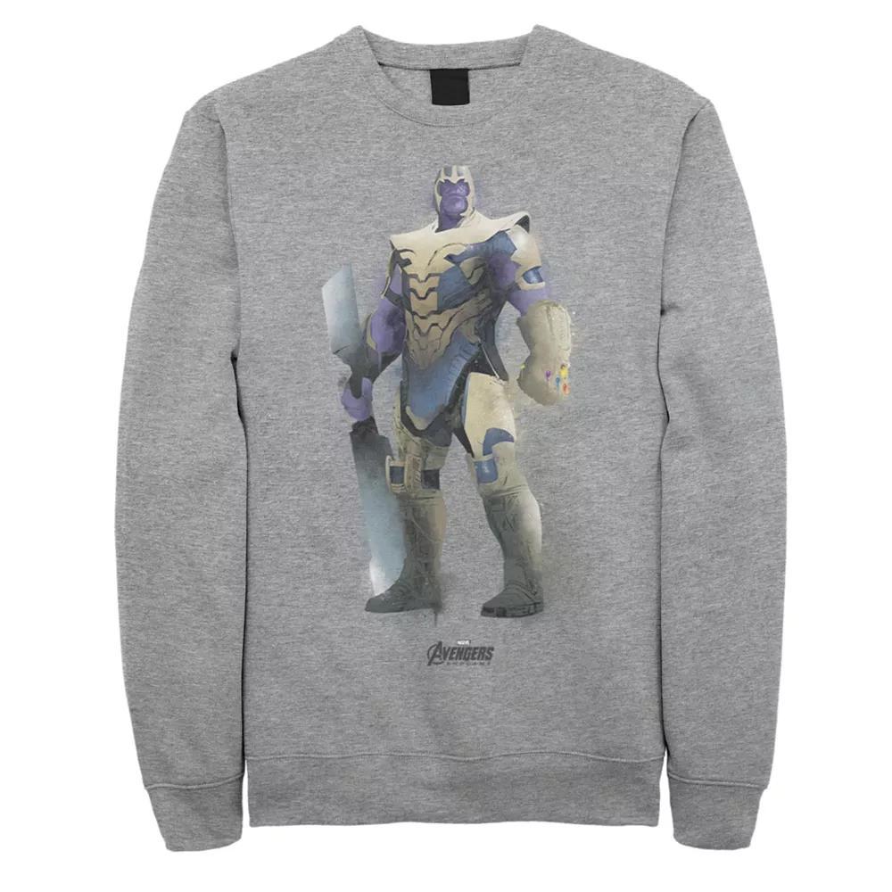 Men's Marvel Avengers Endgame Thanos Paint Fleece Top, Size: Medium, Athletic Grey Product Image