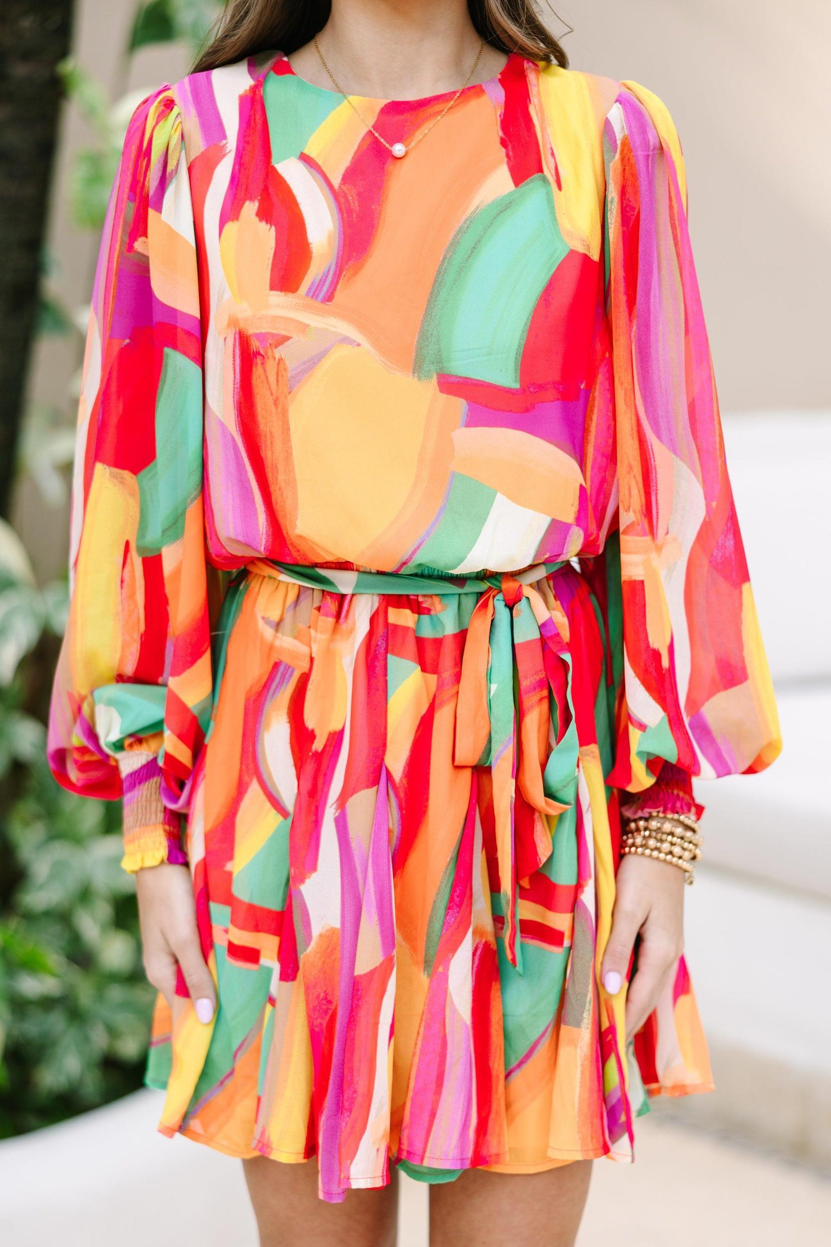 Best In Bold Green Abstract Dress Female Product Image