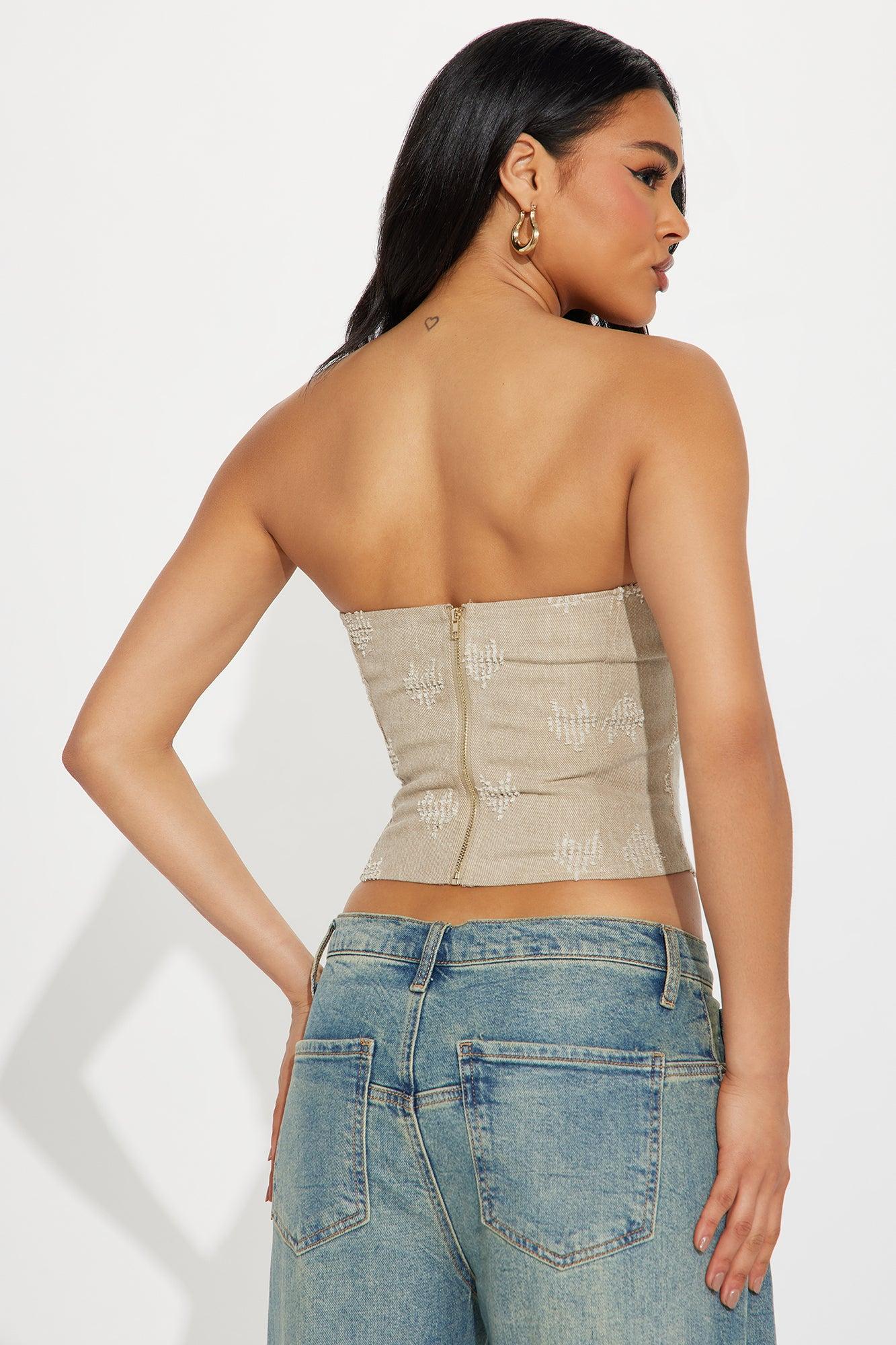 Keep Close Distressed Top - Taupe Product Image