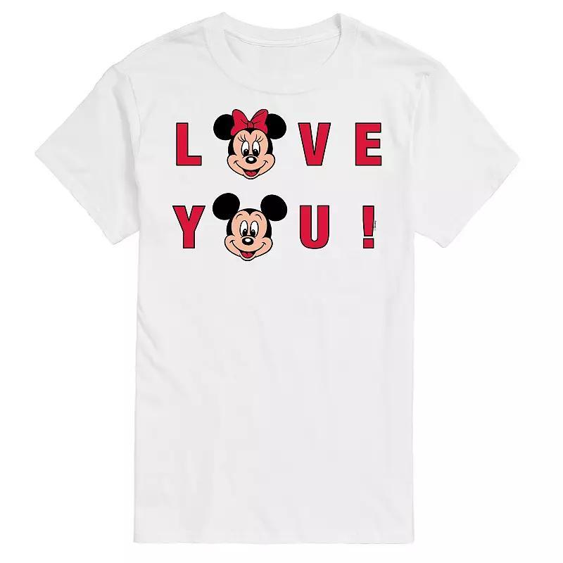 Disneys Mickey & Minnie Mouse Big & Tall Love You Graphic Tee, Mens Product Image
