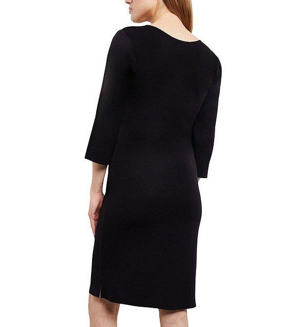 MISOOK Mylana Knit Scoop Neck 3/4 Sleeve Sheath Dress Product Image