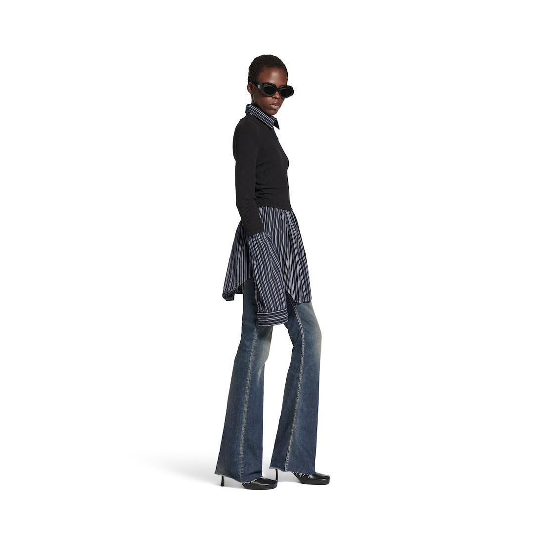Women's Layered Sweater in Black Product Image