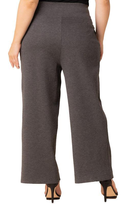 Polished Ponte Wide Leg Pants - Plus Product Image