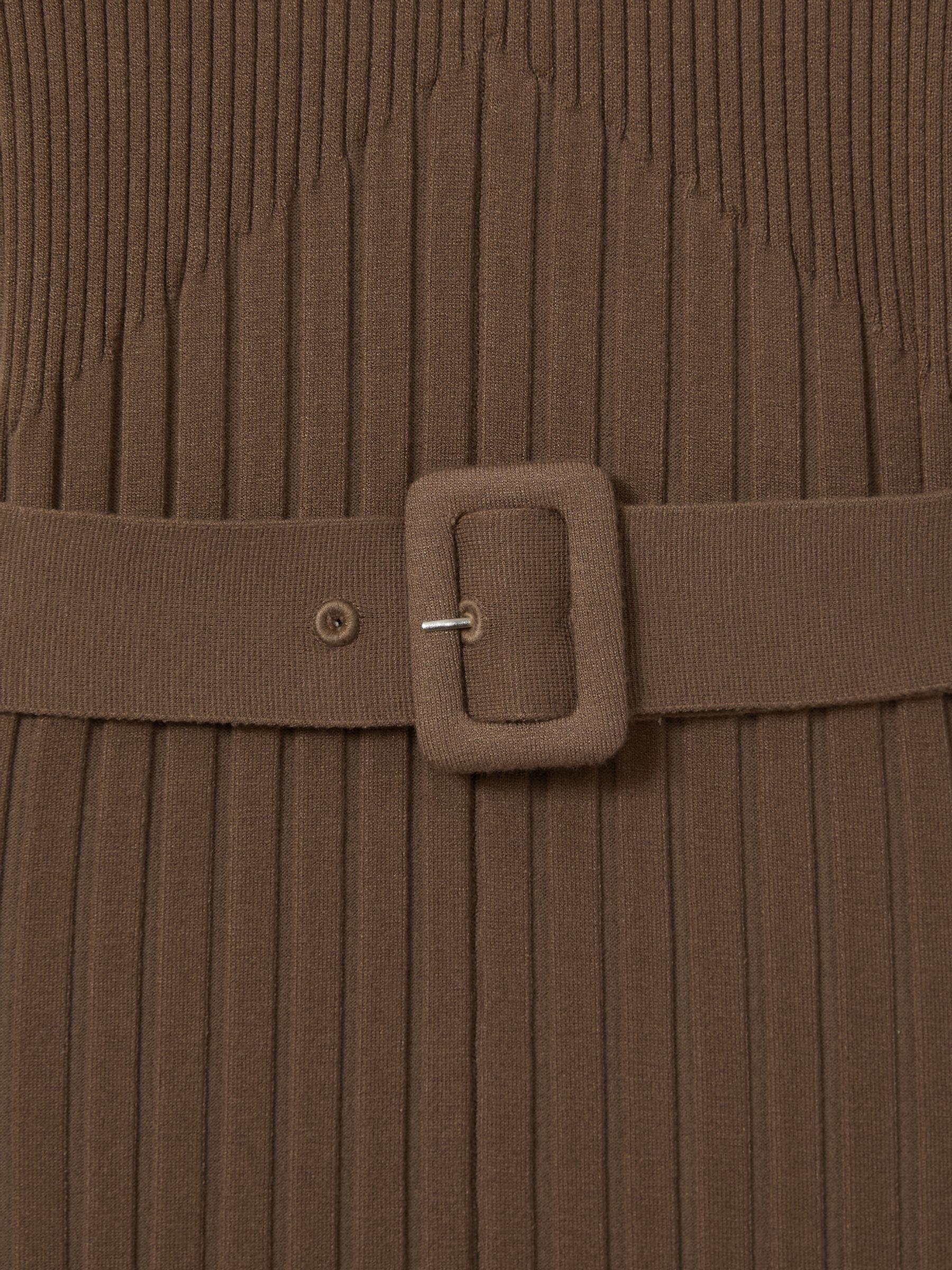 Petite Linen Belted Sleeveless Midi Dress in Neutral Product Image