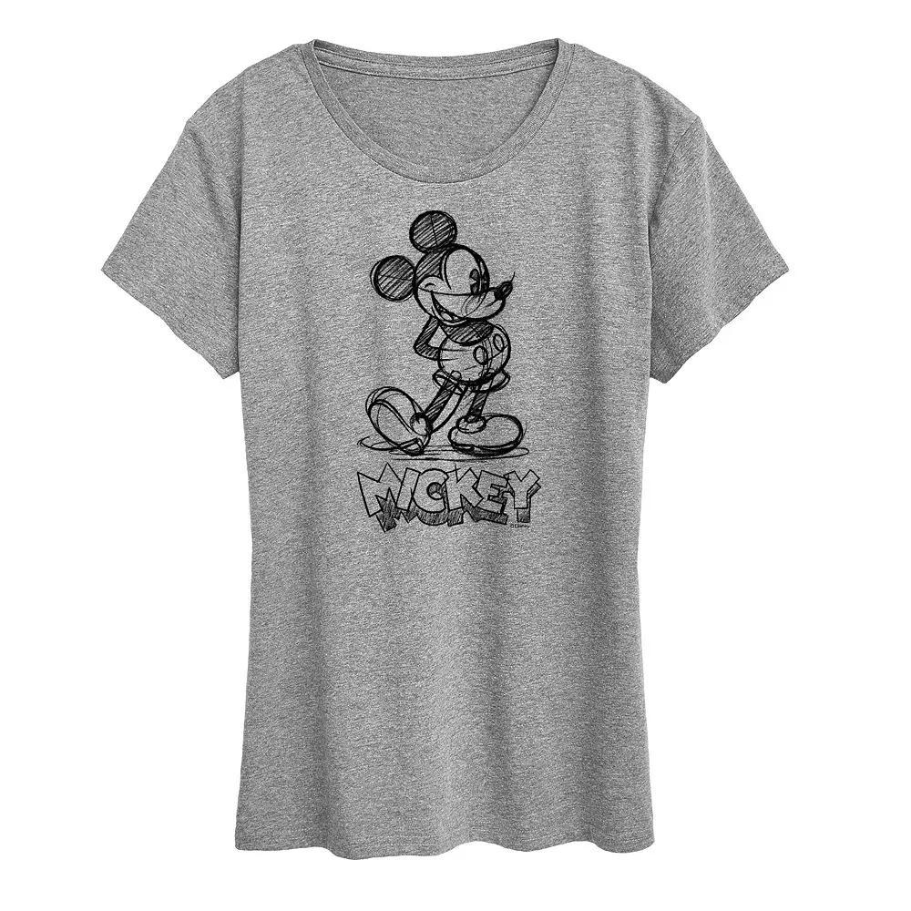 Disney's Mickey Mouse Women's Sketch Graphic Tee, Girl's, Size: Small, Dark Red Product Image