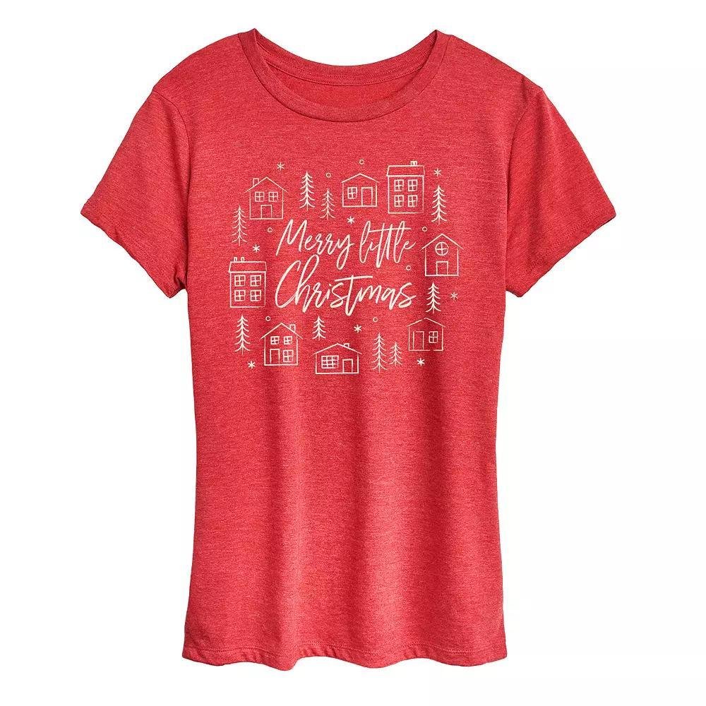 Women's Merry Little Christmas Graphic Tee, Size: Medium, Grey Green Product Image