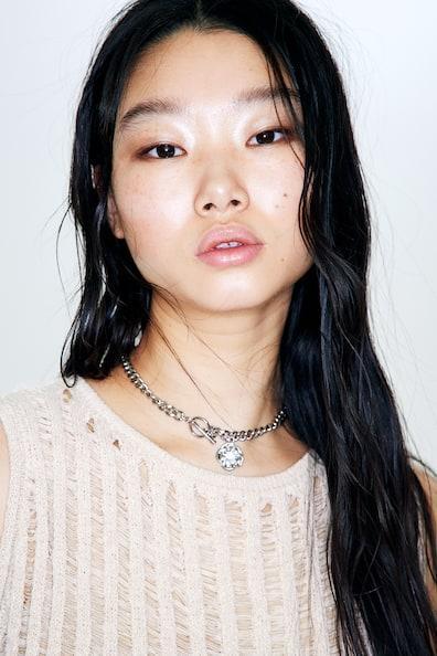 Ladder-stitch-look Knit Sleeveless Top Product Image