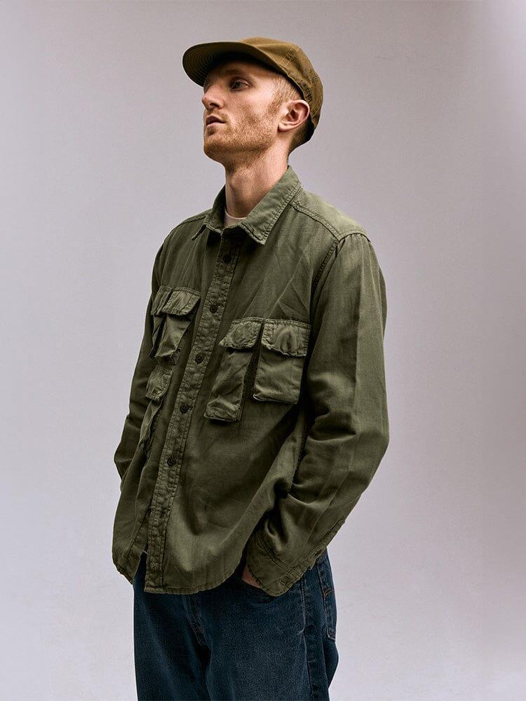 LONG SLEEVE MULTI POCKET SHIRT (BLACK) Male Product Image