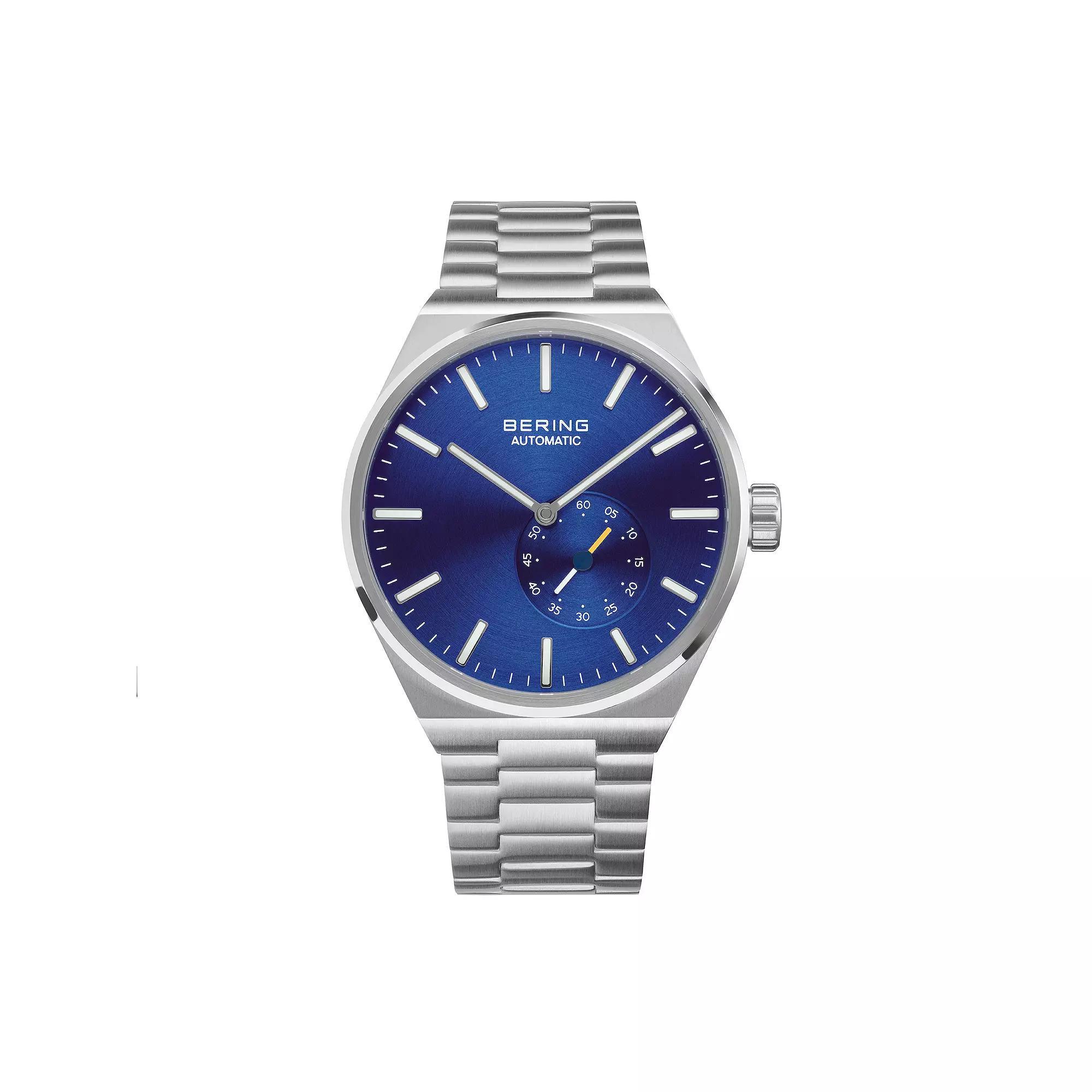 BERING Men's Automatic Stainless Steel Bracelet Watch, Size: Large, Blue Product Image