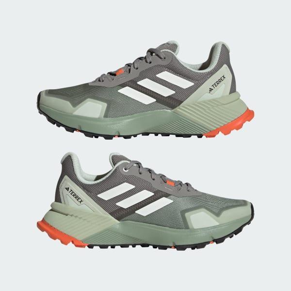 adidas Terrex Soulstride Trail Running Shoes Silver Green 5.5 Womens Product Image