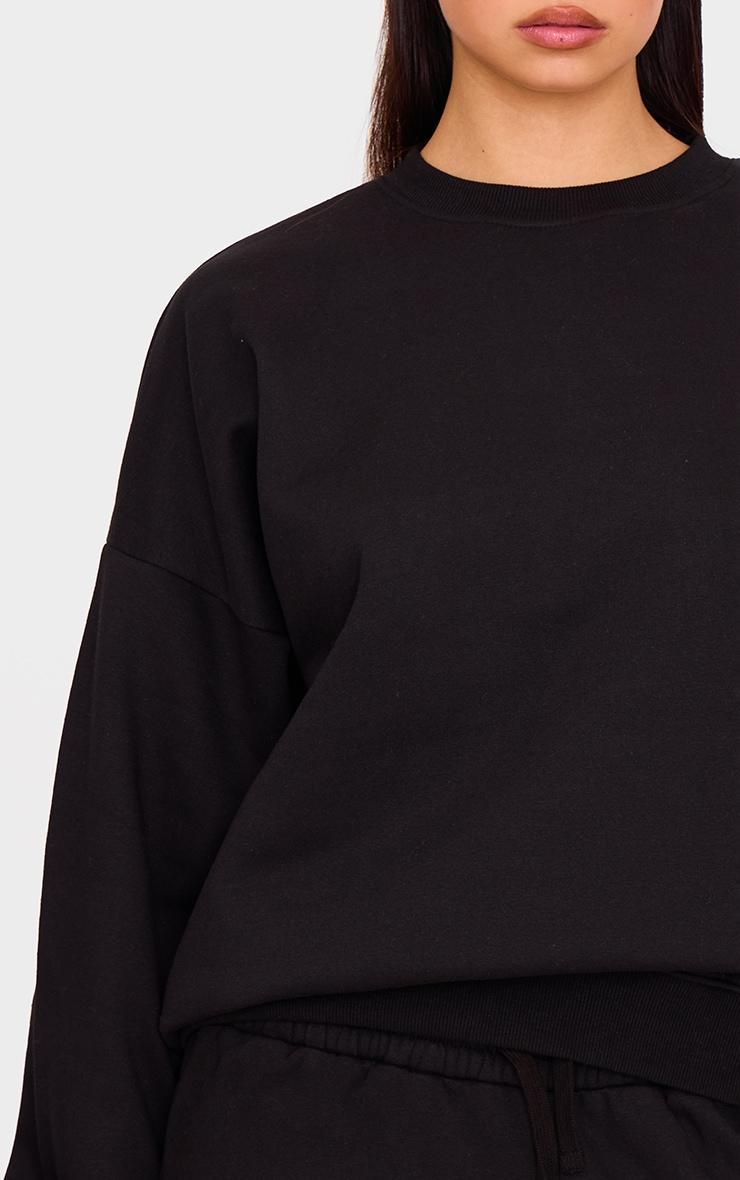 Black Oversized Long Sleeve Sweatshirt Product Image